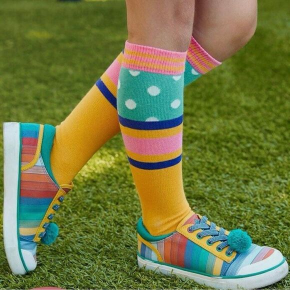 Matilda Jane MJC, Finish Line Pom Pom Striped Sneaker, Girl Toddlers 11 - Picture 10 of 10